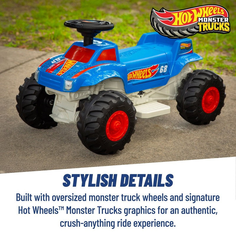 6V Monster Truck Ride-On for Toddlers, Blue/Red, Electric, Ages 1.5-3 Years, Max4