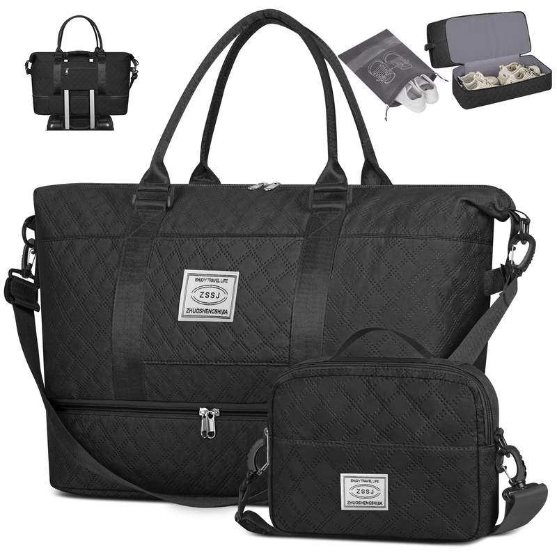 Weekender Bags for Women, Travel Duffel Bags with Shoe Compartment, Personal Ite7