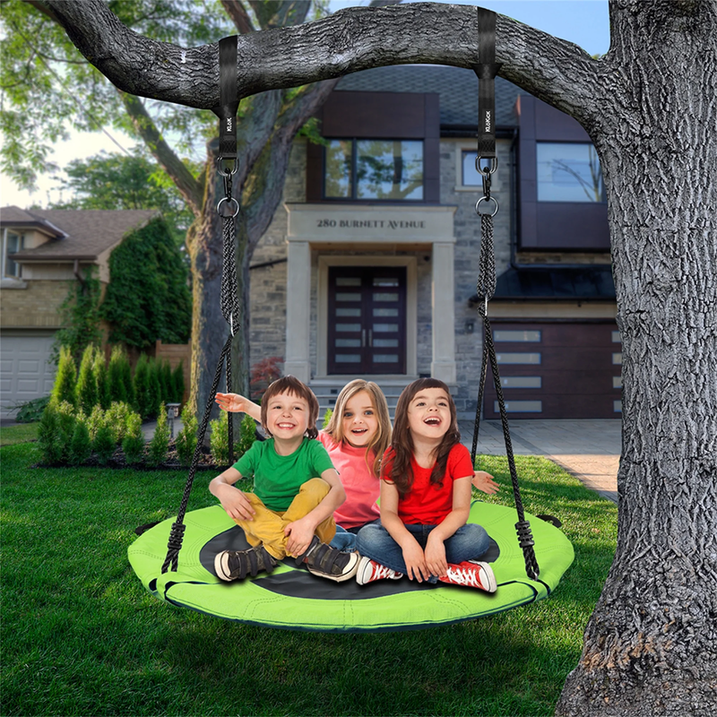 700Lb Saucer Tree Swing for Kids Adults 40" Waterproof Frame Includes 2 Tree Han2