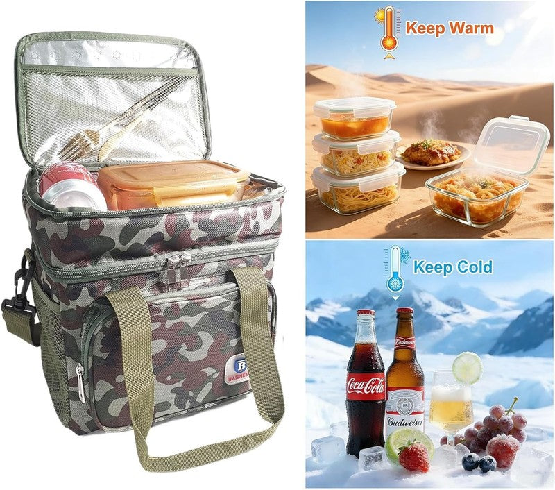 Double Decker Tactical Insulated Lunch Bag 14L Camo Cooler2