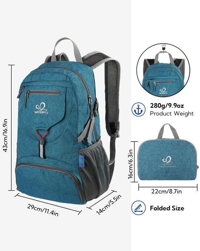 Unisex 20L Small Foldable Packable Travel Hiking Backpacks Daypack,Teal Blue1