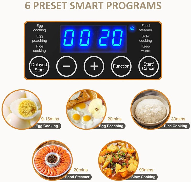 2 Tier Electric Food Steamer 4QT Digital Veggie & Egg Cooker BPA Free Auto Off2