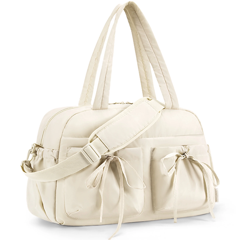 Travel Duffel Bag for Women, Lightweight Fashion Tote Handbag with Bowtie, Water10