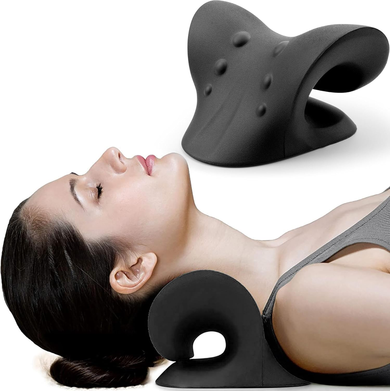 Neck Shoulder Relaxer Cervical Traction TMJ Pain Relief Black7