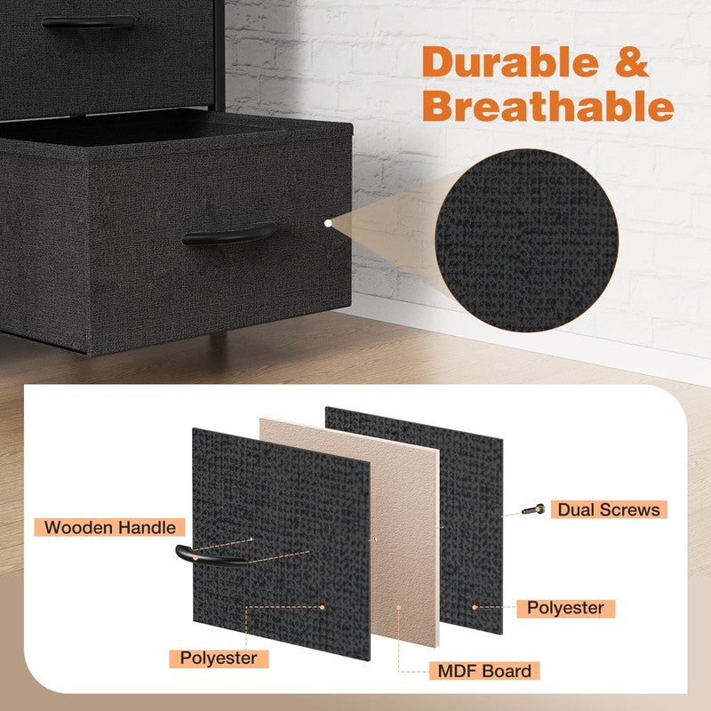 8-Drawer Fabric Dresser Storage Chest for Bedroom, Closet, Entryway, Storage Fur5