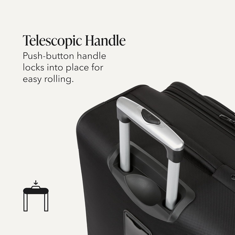 Sion Expandable Softside Spinner Luggage Large Checked Suitcase Black6