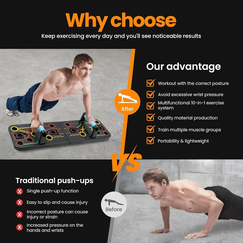 Push Up Board Home Gym 20 in 1 Pilates Bar Resistance Bands Ab Wheel1