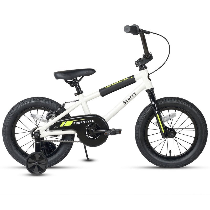 14in Kids BMX Bike w/ Training Wheels Coaster Brake Ages 3 5 White1