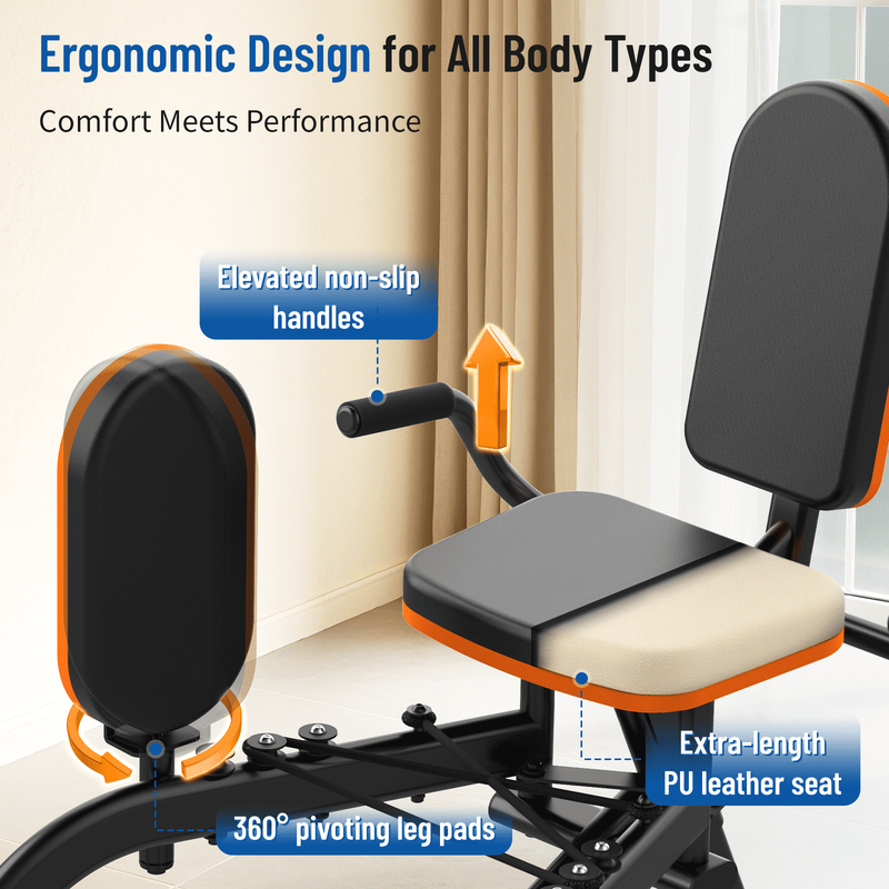 Home Gym Hip Abductor Machine Glute Leg Trainer 6-Level Resistance 440lb Max1