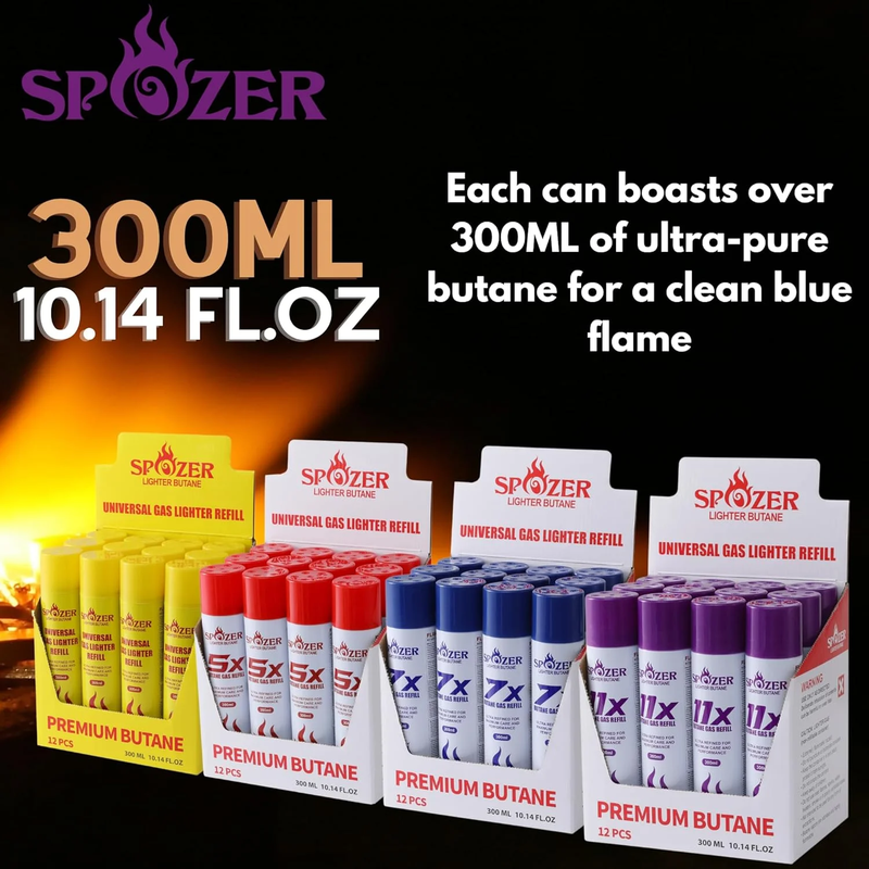 Butane Lighter Gas Pure 99.99% Premium 300Ml(10.14 Oz) 24 Cartridges5