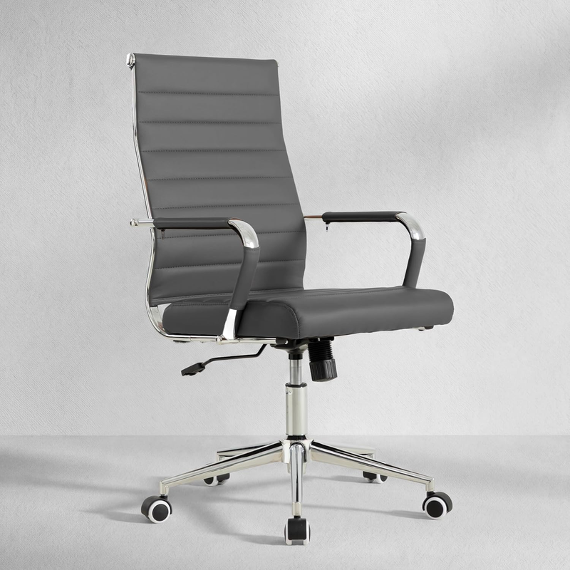 Modern Grey Executive Office Chair Height Adjustable Swivel8