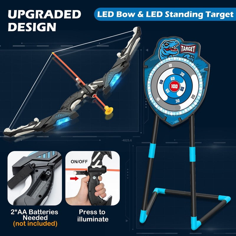 LED Standing Target Archery Set with Bow & Arrows for Kids 4 12 Years Old, Outdo5