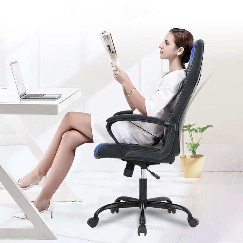 Affordable Ergonomic Office Chair with Lumbar Support   Blue Gaming Desk Chair1