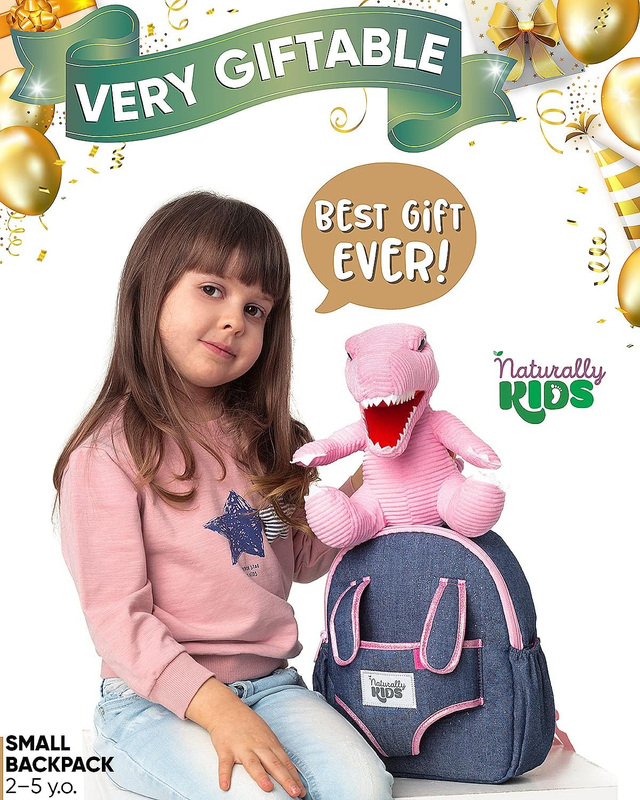 Pink Dinosaur Toddler Backpack Plush Toy Gift for Girls Ages 2 54