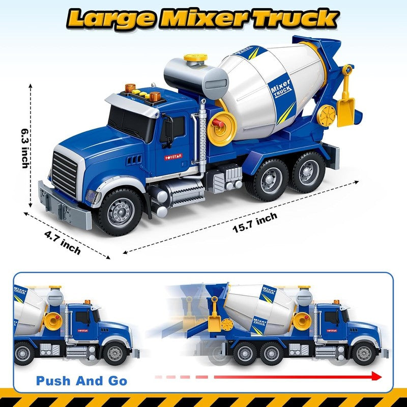 Large Mixer Truck Toy with Lights and Sounds for Kids Ages 3 6 Birthday Gift6