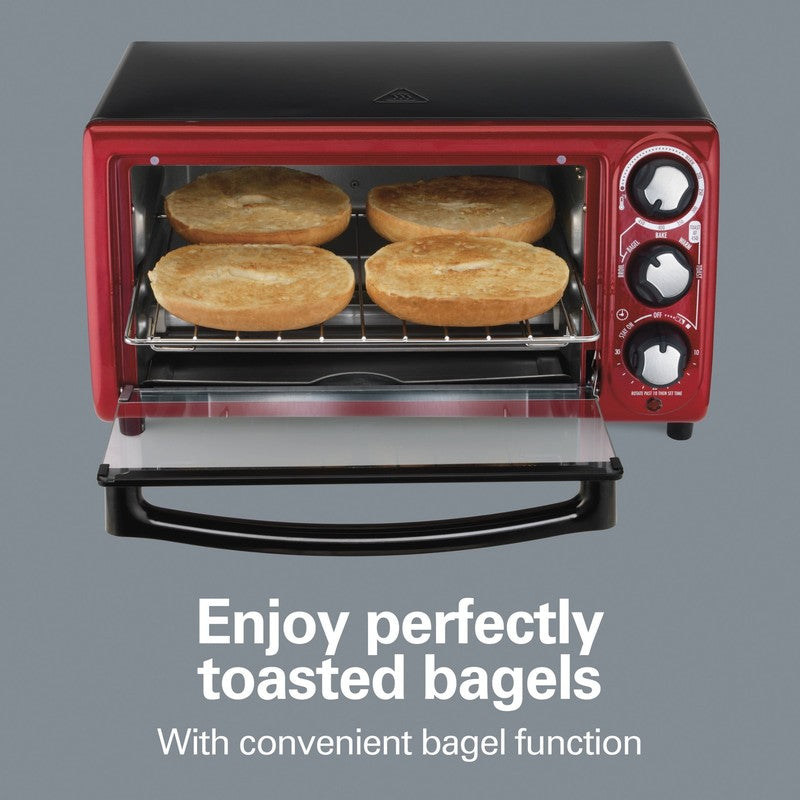 4-Slice Countertop Toaster Oven with 5 Versatile Cooking Modes, Red6