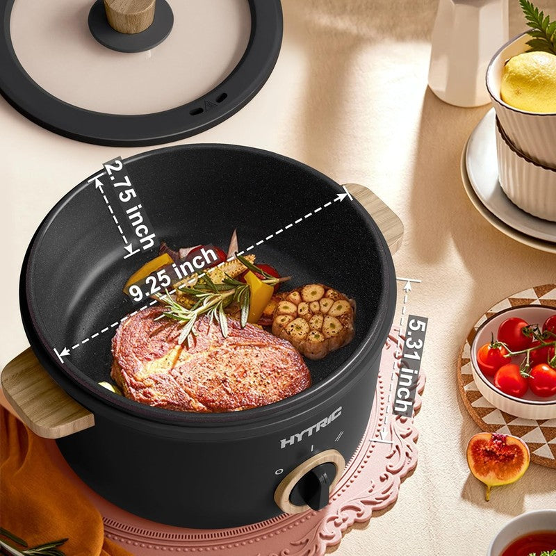 2.5L Electric Hot Pot Non Stick Multi Cooker Stir Fry Noodle Soup Portable Black2