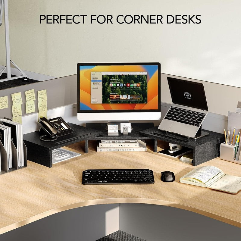 Adjustable Dual Monitor Stand Riser with Organizer for Desk & Laptop6