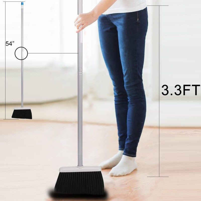 Ergonomic Long Handle Broom and Dustpan Set for Easy Floor Cleaning2