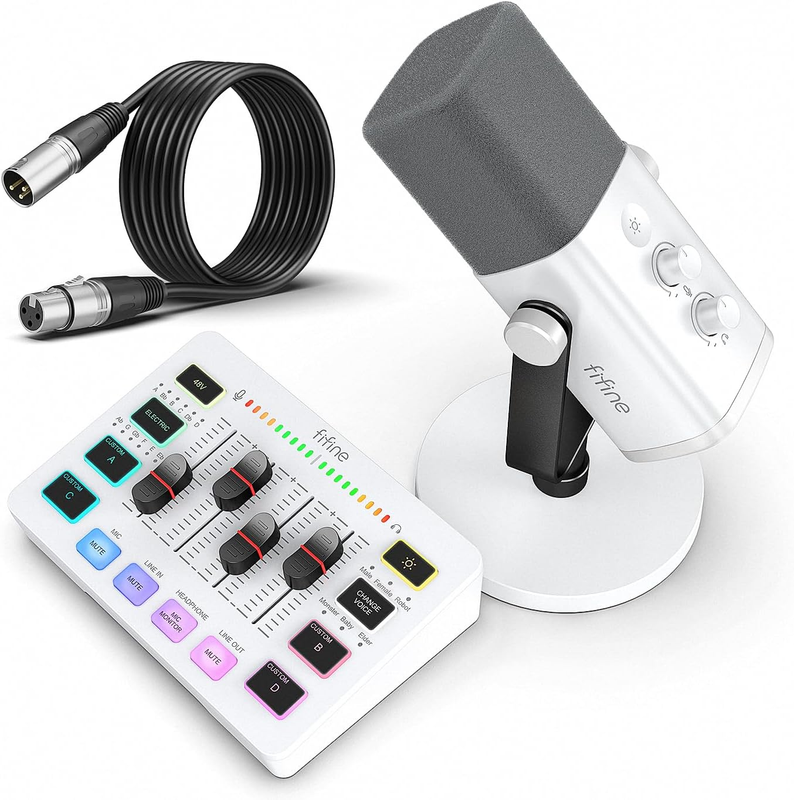 Gaming Mic & Audio Mixer Bundle USB/XLR Streaming Podcast Mixer Kit KS5W10