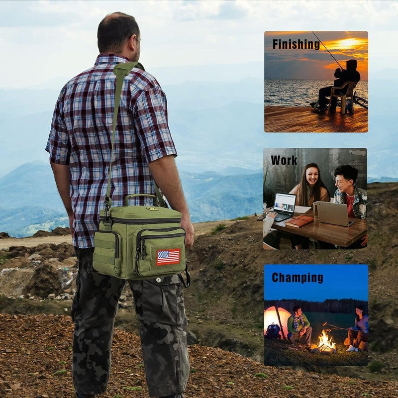 Tactical Lunch Box MOLLE Insulated Leakproof Cooler Bag Green1
