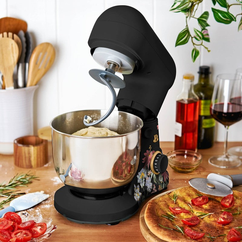3.5 Qt Stand Mixer Wildflower Black Sesame w/ Flat Beater Dough Hook & Whisk8