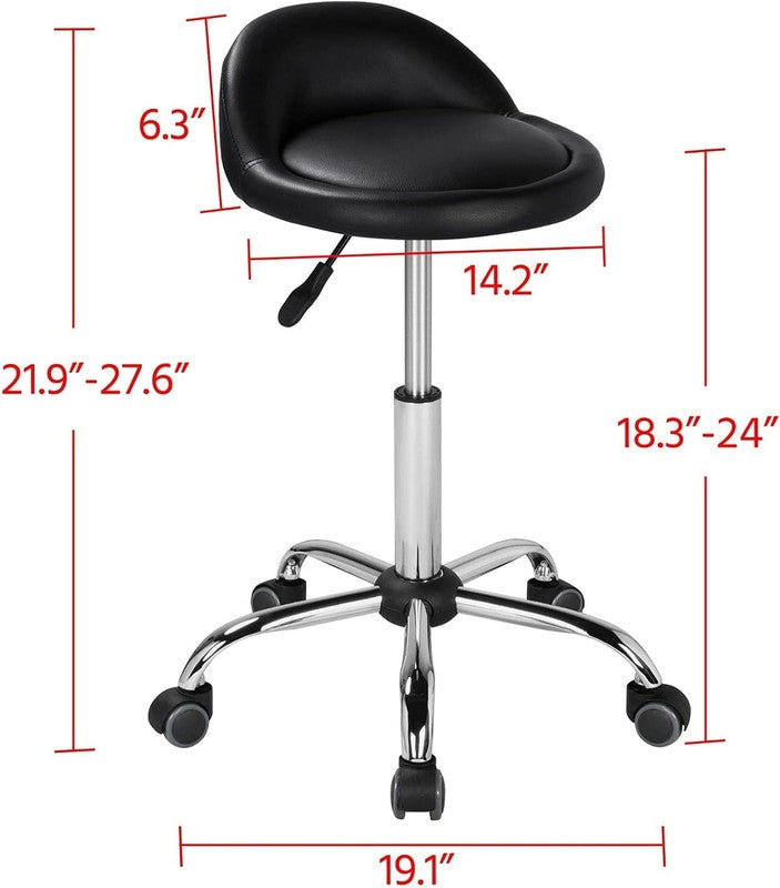 Ergonomic Height Adjustable Rolling Salon Stool with Backrest for Spa & Clinic2