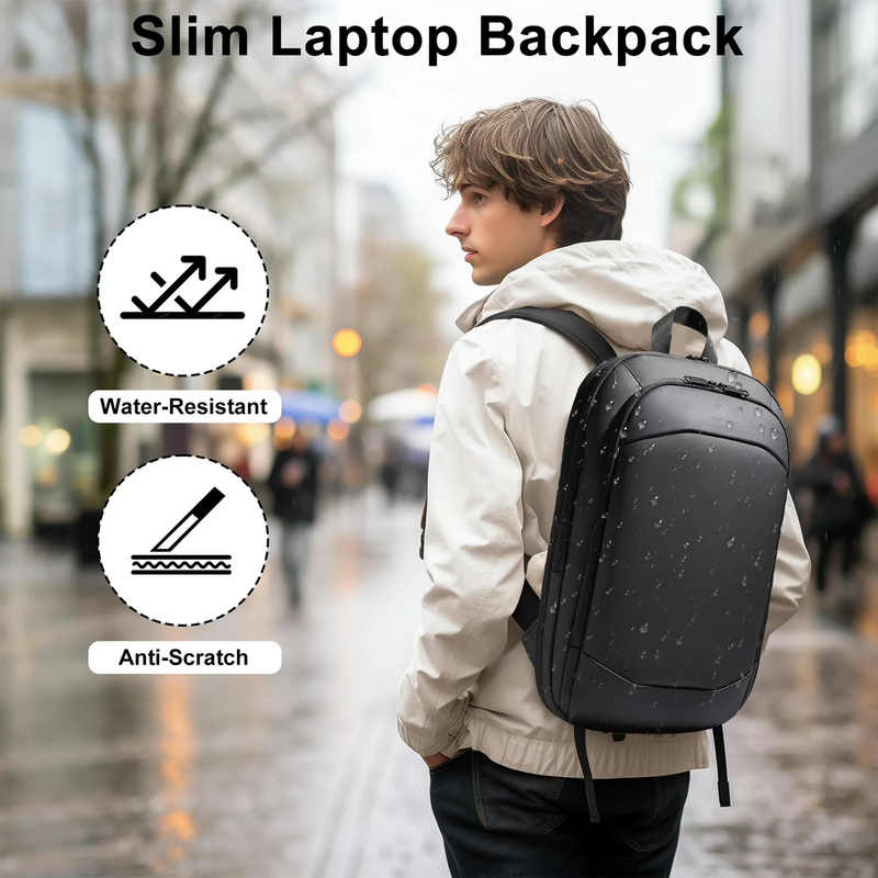 Expandable 15.6" Laptop Backpack for Men, Waterproof Computer Backpack for Busin2