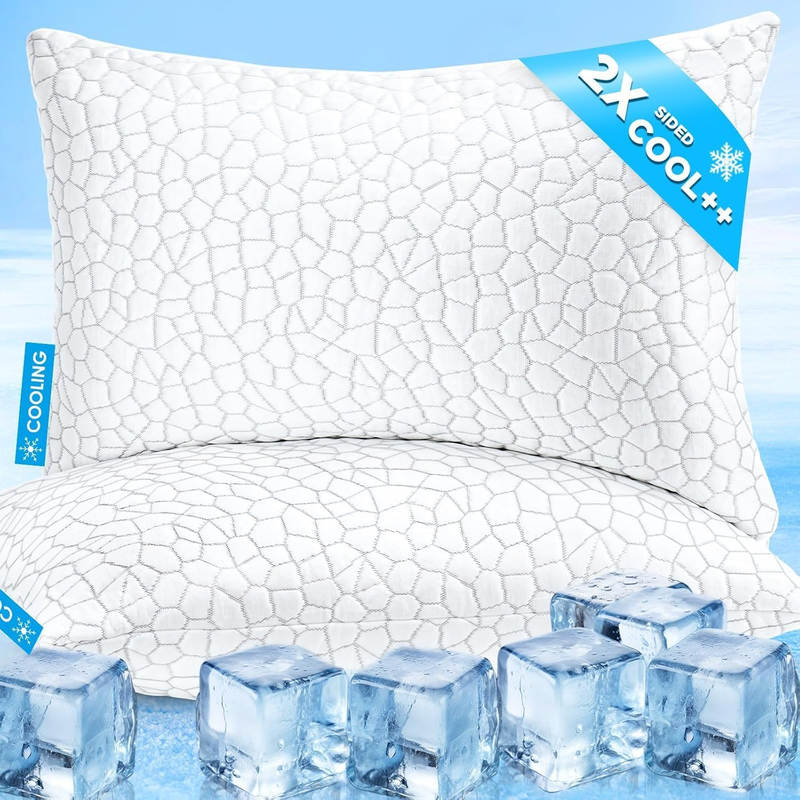 Cooling Queen Pillows Set of 2 Shredded Memory Foam Adjustable Gel10