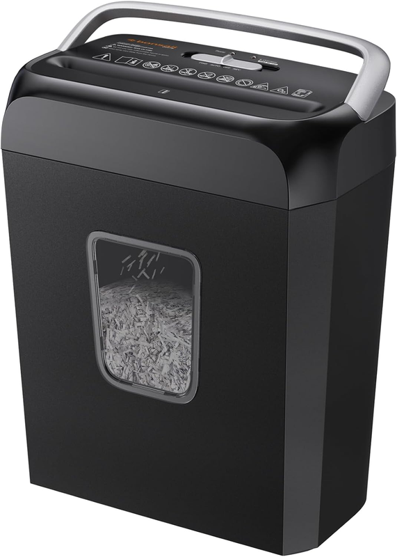 6 Sheet Cross Cut Paper Shredder, Portable Handle Small Shredder for Home Office9