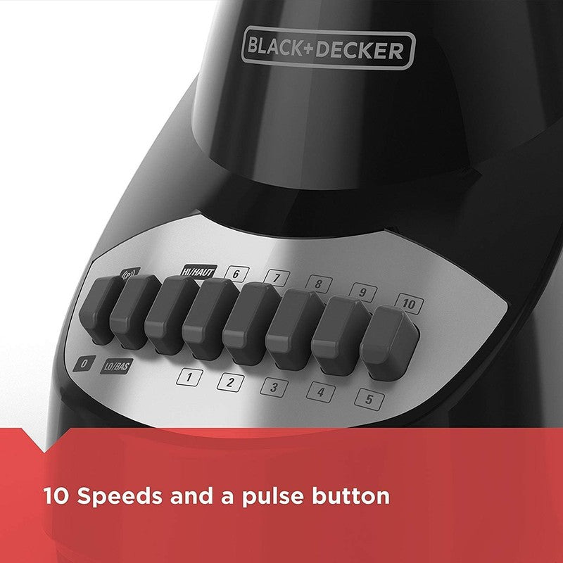 Countertop Blender with 6 Cup Glass Jar, 10 Speed Settings, Black, BL2010BG3