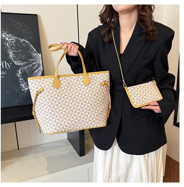 Women PU Leather Tote Bag 2-Pcs Fashion Hobo Shoulder Bags w/ Coin Purses1