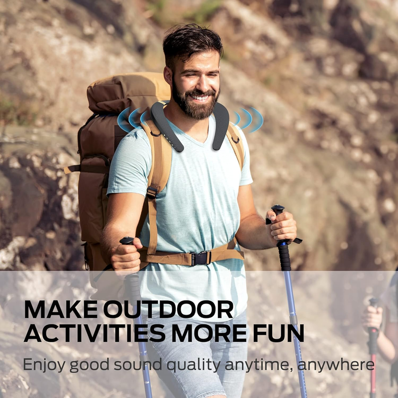 Boomerang Neckband Bluetooth Speaker, Neck Wireless Wearable Speaker with 12H Pl7
