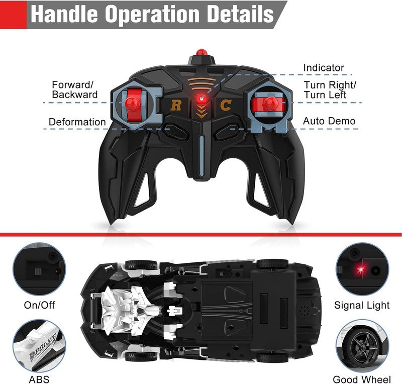 Transform Rc Cars for Boys 4-7 8-12, 2.4Ghz 1:18 Scale Remote Control Car Transf4