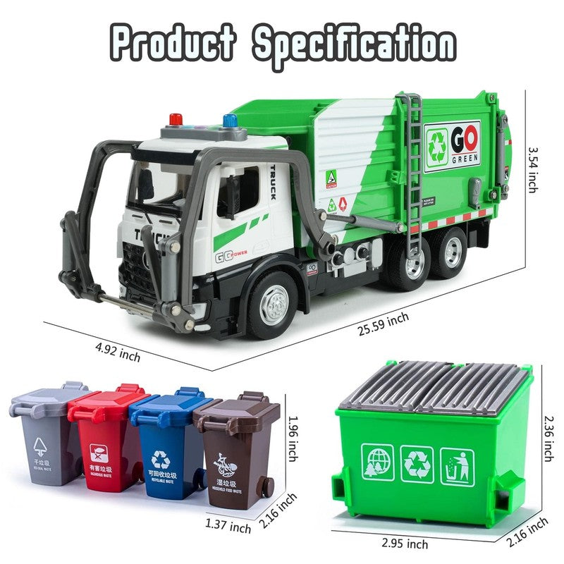 Garbage Truck Toys for Boys 3-5 with Lights & Sounds Trash Truck Toys for 2 3 4 6