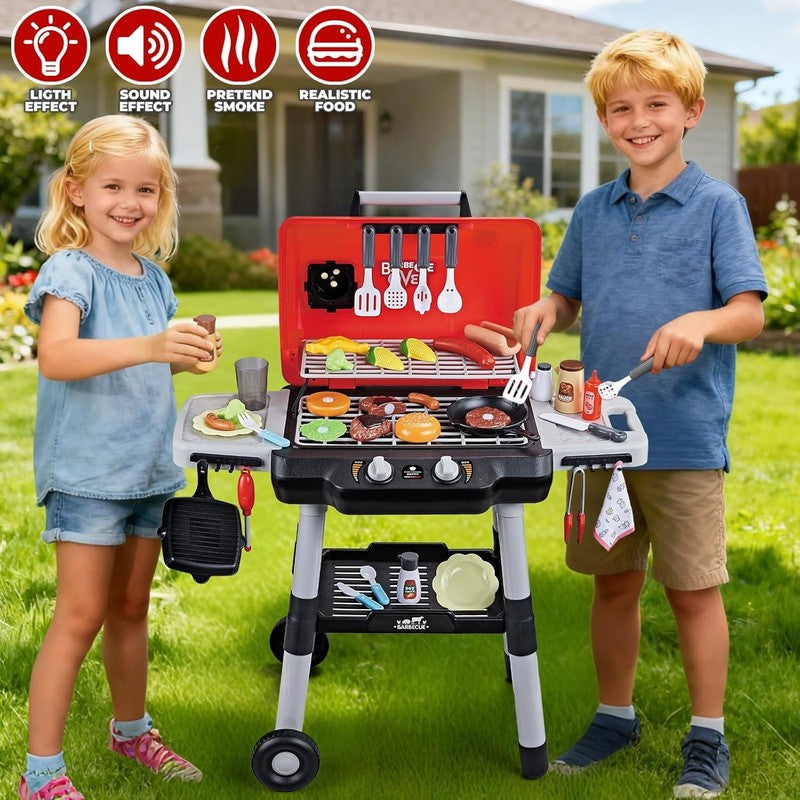 Kids BBQ Grill Play Kitchen Set – Lights, Sound & Smoke Toy3
