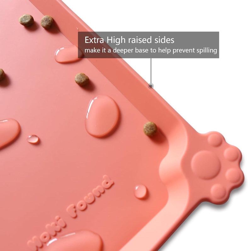 Waterproof Pet Feeding Mat Raised Lip Dog Cat Food Water Bowl Mat BC1