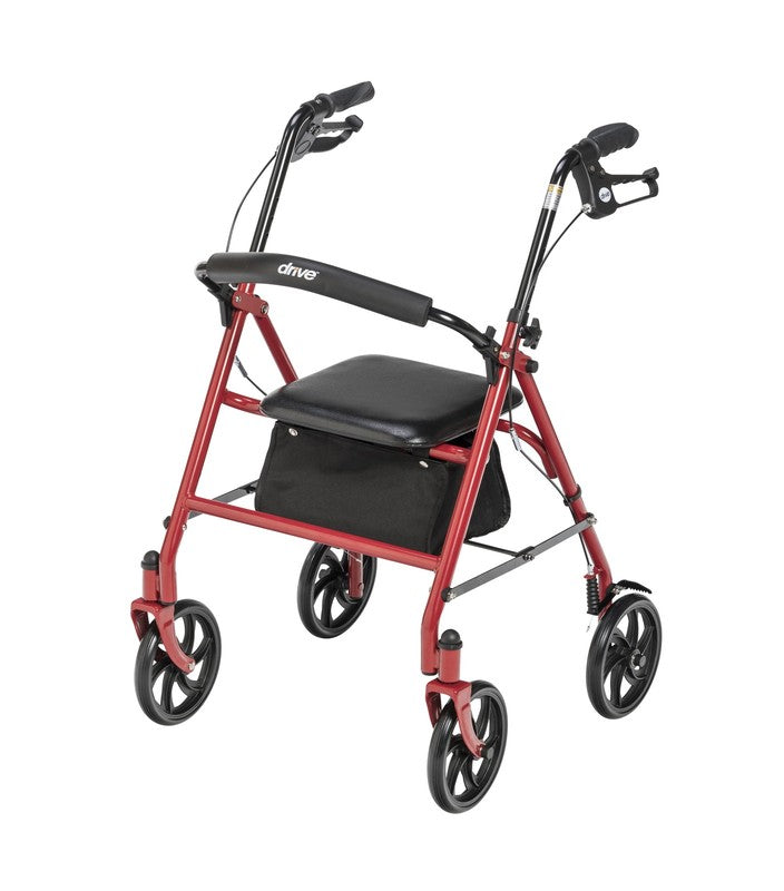 Durable 4-Wheel Rollator with 7.5" Casters, Red1