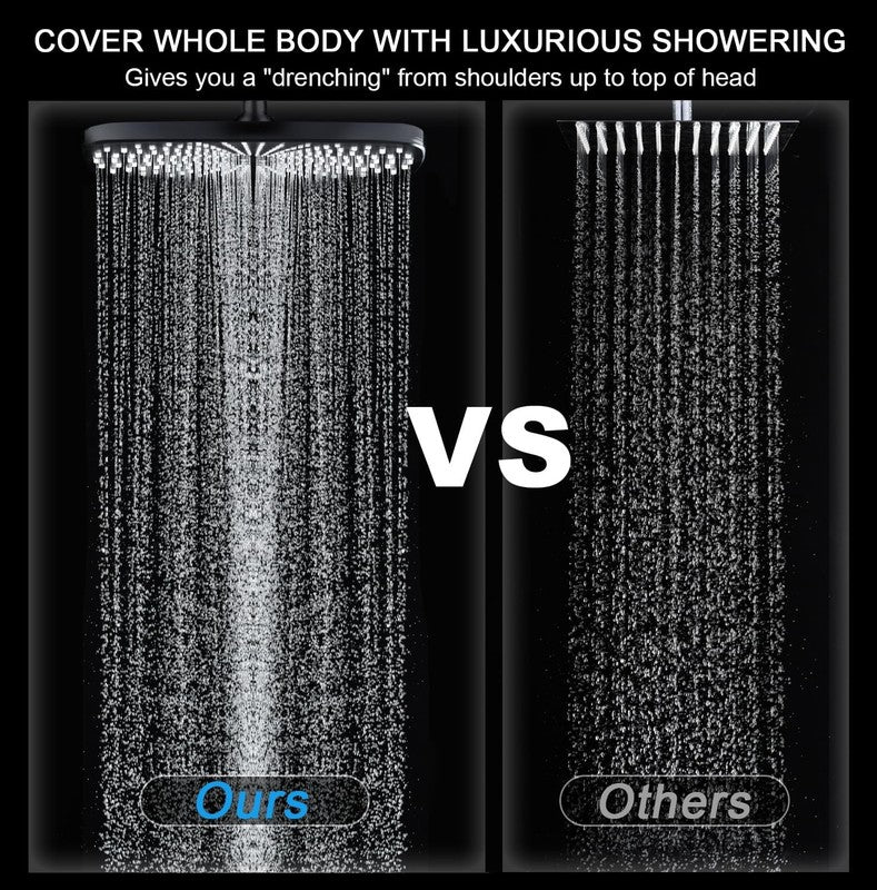 High Pressure Rain Shower Head w/ Handheld 10-Spray Combo Detachable Jets3