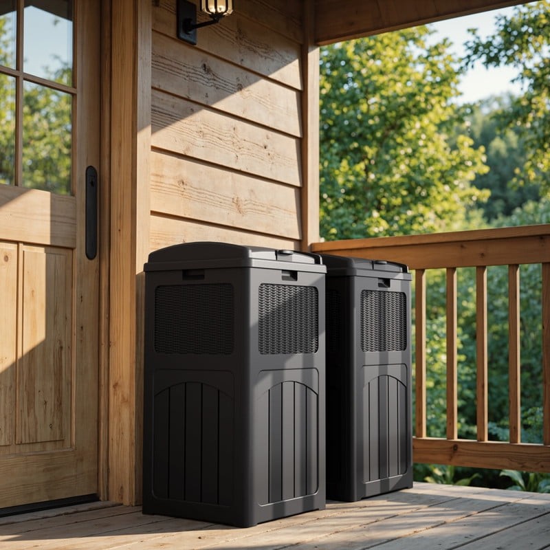 Durable 36 Gallon Plastic Kitchen Trash Can - Set of 2 for Home Use5