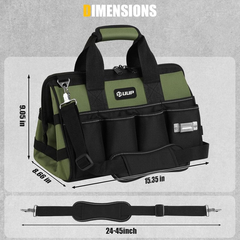 Heavy Duty Tool Bag 15-Inch, 16-Pocket Portable Empty Tool Box Organizer, Big St1