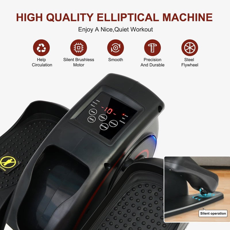 Compact Under Desk Mini Elliptical with Adjustable Speeds & LCD Monitor1