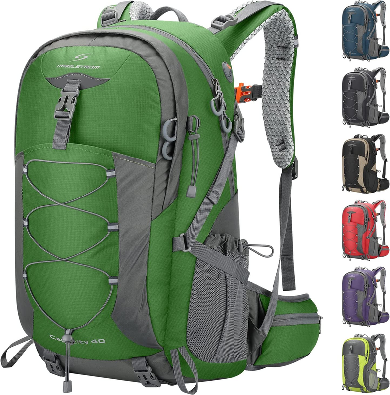 40L Waterproof Hiking Backpack Camping Travel Daypack Green9