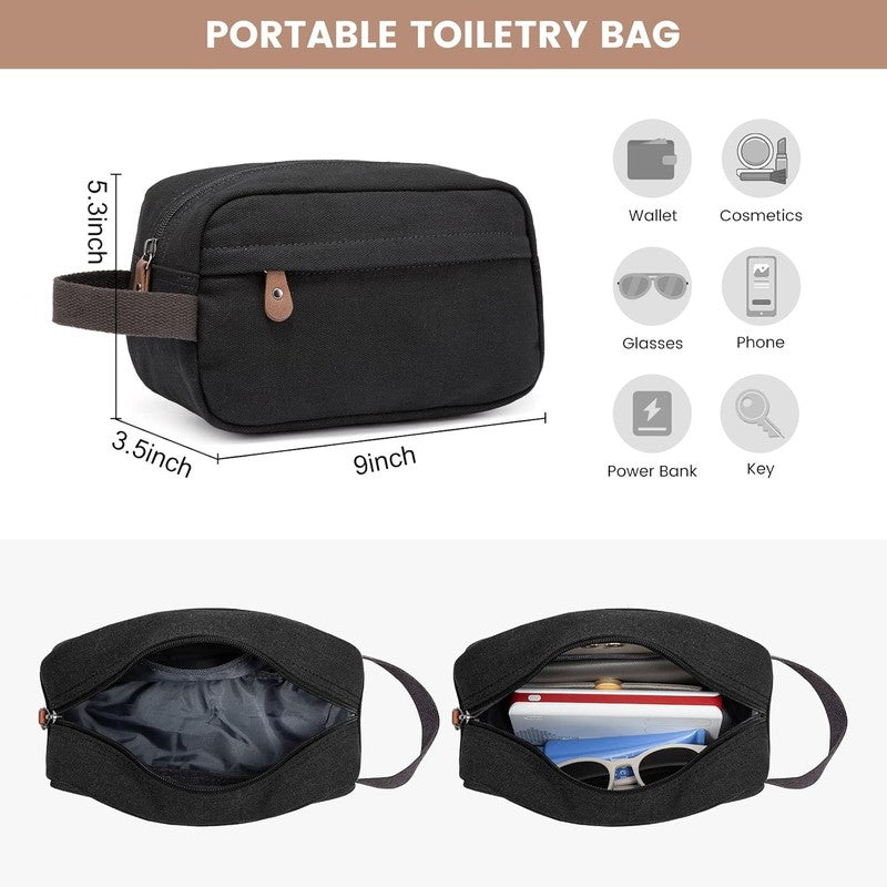 Canvas Travel Duffle Bag Black Carry On w/ Shoe Compartment Toiletry8