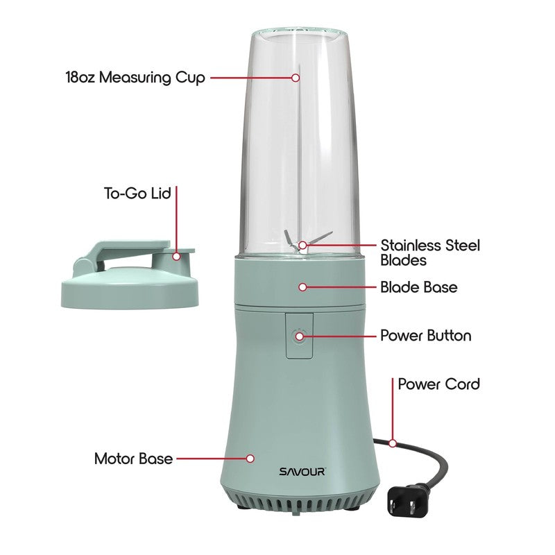 300W Mini Smoothie Blender 18oz Countertop for Smoothies Sauces Cocktails9