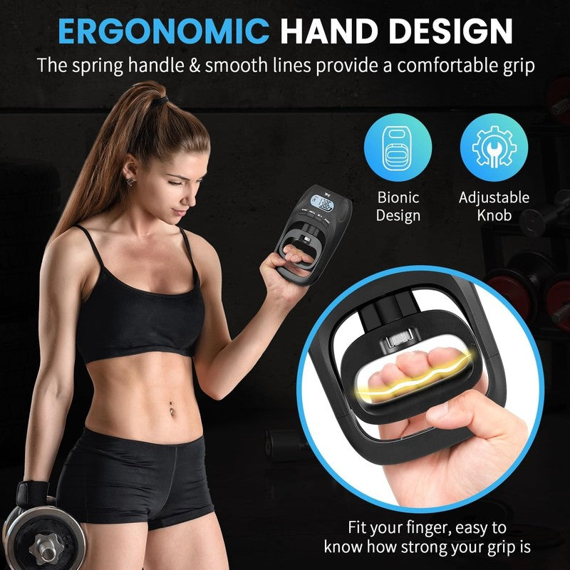 396Lbs Digital Hand Grip Strength Tester, LCD Dynamometer, Adjustable4