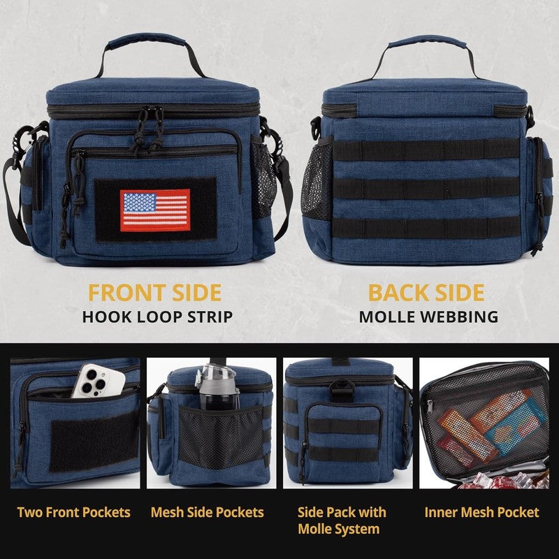 Tactical Lunch Box MOLLE Insulated Leakproof Cooler Bag Blue5