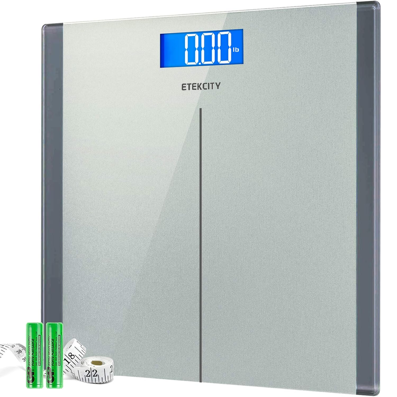 Bathroom Scale Digital Body Weight 400lb Silver Step On Large Display11