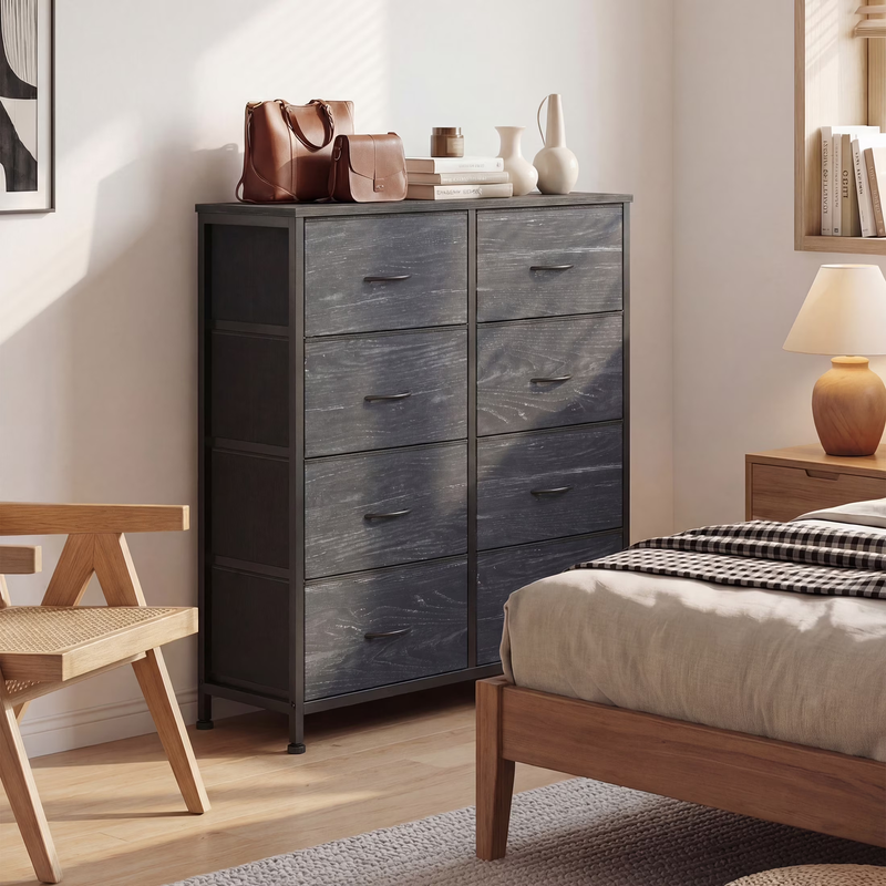 8-Drawer Fabric Dresser Storage Chest for Bedroom, Closet, Entryway, Storage Fur3
