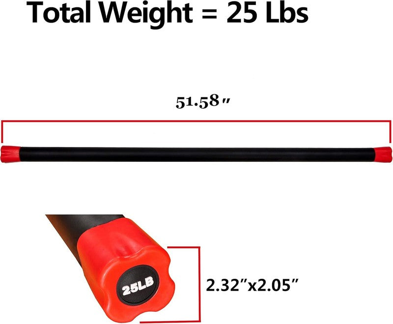 Total Body Weighted Workout Bar Exercise Bar Multiple Sizes 25lbs3